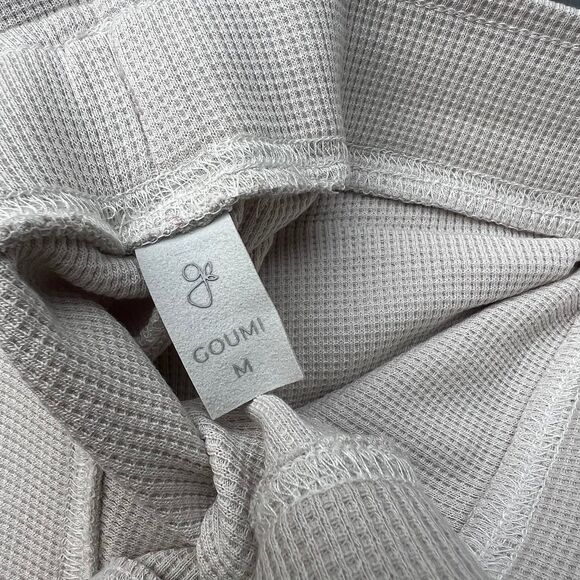 NWT Goumi Kids Womens Stone Thermal Pants SZ M Jogger Loungewear Waffle Bamboo - Picture 3 of 3